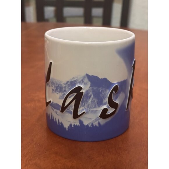 Alaska Coffee Mug 11 Oz Homeware The Last Frontier Blue & White Design Made In T - Picture 2 of 9